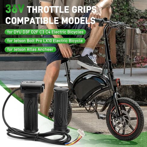 مقابض خنق الدراجة الكهربائية 36 فولت لدراجة Dyu D3F D2F C3 C4 Jetson Bolt Pro LX10 Atlas Ancheer الكهربائية، مجموعة مقبض الخانق الأصلية مع زر التحكم في السرعة وقبضة يسرى in Kuwait