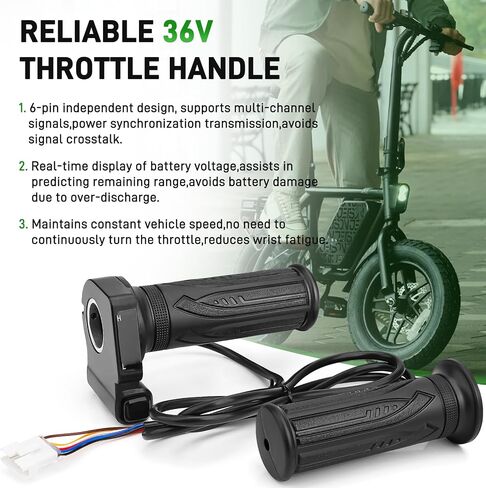مقابض خنق الدراجة الكهربائية 36 فولت لدراجة Dyu D3F D2F C3 C4 Jetson Bolt Pro LX10 Atlas Ancheer الكهربائية، مجموعة مقبض الخانق الأصلية مع زر التحكم في السرعة وقبضة يسرى in Kuwait