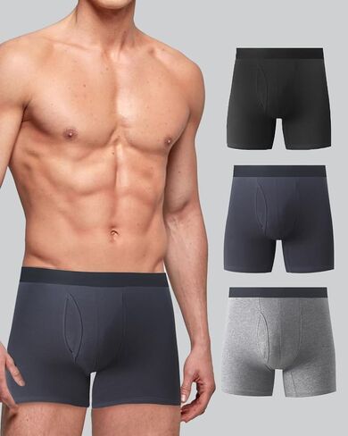 3Pcs Men's Comfortable Cotton Boxer Briefs, Soft and Breathable Underwear in Saudi Arabia