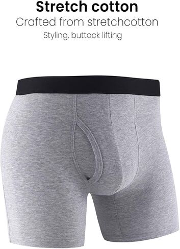 3Pcs Men's Comfortable Cotton Boxer Briefs, Soft and Breathable Underwear in Saudi Arabia