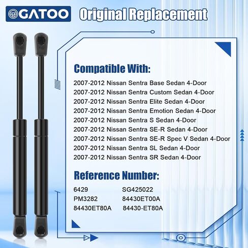 Rear Trunk Lift Supports Shocks Struts Compatible with Nissan Sentra 2007 2008 2009 2010 2011 2012 Liftgate Tailgate Gas Spring, Replace 6429 SG425022 PM3282 Pack of 2 in Saudi Arabia