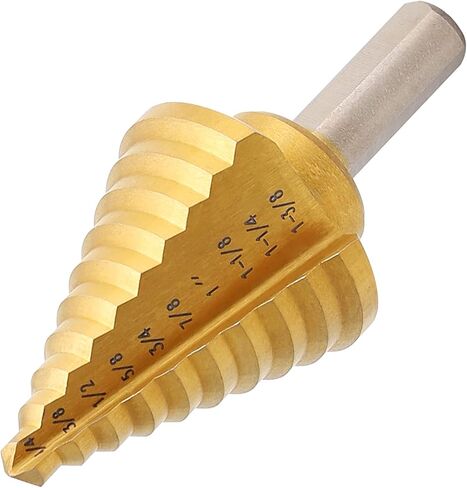 Yougfin Step Drill Bit، 5+1PCS HSS Titanium Step Drill Bit Set، 50 حجمًا لقم خطوة فولاذية عالية السرعة للمعادن مع علبة ألومنيوم in Kuwait