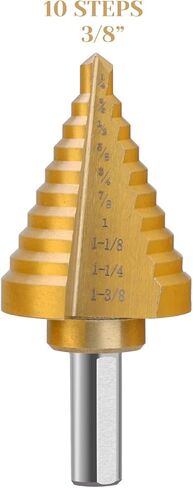 Yougfin Step Drill Bit، 5+1PCS HSS Titanium Step Drill Bit Set، 50 حجمًا لقم خطوة فولاذية عالية السرعة للمعادن مع علبة ألومنيوم in Kuwait
