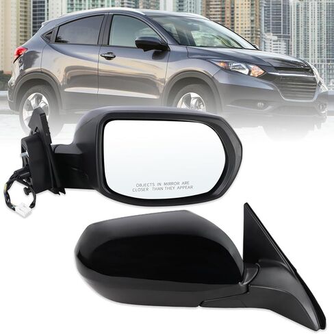 مرآة جانبية للركاب الأيمن متوافقة مع 2016 2017 2018 2019 2020 2021 2022 Honda HRV HR-V مع زجاج الطاقة دليل قابل للطي باللون الأسود #76208T7WA72(3 دبابيس) in Saudi Arabia