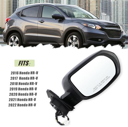 مرآة جانبية للركاب الأيمن متوافقة مع 2016 2017 2018 2019 2020 2021 2022 Honda HRV HR-V مع زجاج الطاقة دليل قابل للطي باللون الأسود #76208T7WA72(3 دبابيس) in Saudi Arabia