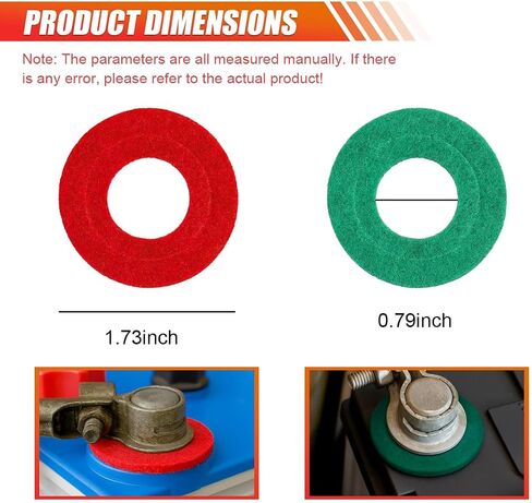 Battery Terminal Anti Corrosion Washers, Fiber Shim Battery Terminal Protector Pads, Universal Corrosion Prevention Washer Gasket for Car Batteries Top and Side Terminals (6Pairs/Red&Black) in Saudi Arabia
