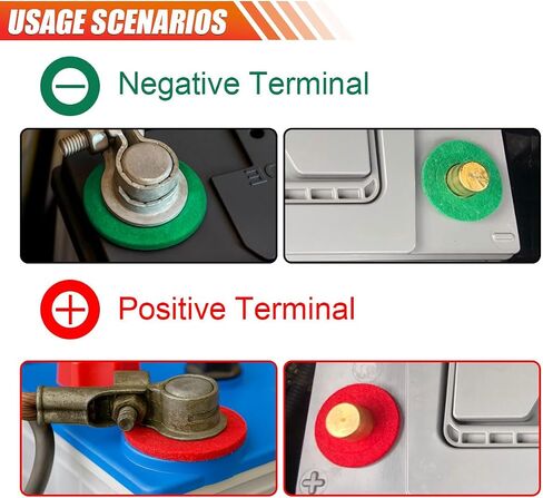 Battery Terminal Anti Corrosion Washers, Fiber Shim Battery Terminal Protector Pads, Universal Corrosion Prevention Washer Gasket for Car Batteries Top and Side Terminals (6Pairs/Red&Black) in Saudi Arabia