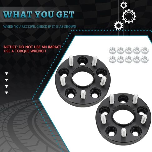 IRONTEK 5x4.25in Wheel Spacers 1" Real Forged Spacers with 63.4mm Hub Bore M12x1.5 Studs Fit for Ford Escape/Focus/Taurus, for Volvo C30/ C70/ S40, for Lincoln LS/MKC/MKZ 2PCS in Saudi Arabia
