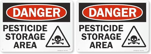 SmartSign "Danger - Pesticide Storage Area" Sign | 10" x 14" Plastic in Saudi Arabia