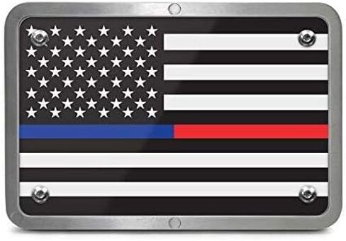 Made for Thin Blue/Red Line American Flag (Police-Officers and Firefighter) 2"x2" Billet Aluminum Trailer Hitch Cover in Saudi Arabia