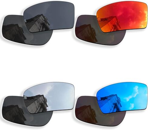 4 Pairs Anti-scratch Polarized Replacement Lenses for Oakley Eyepatch 2 OO9136 Sunglasses, Retro Black+silver+blue+fire, BTRT3Eyepatch 2-4P in Saudi Arabia