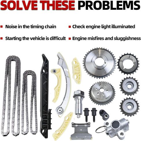 MITZONE Head Gasket Set & Timing Chain Kit & Water Pump Compatible with 2008-13 Chevrolet Malibu 10-15 Equinox L4 2.4L 2.2L 2.0L DOHC Head Gaske, 9-4201S 94201S C6209S 9-4201SX 94201SX in Saudi Arabia