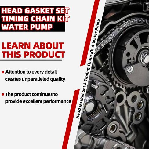 MITZONE Head Gasket Set & Timing Chain Kit & Water Pump Compatible with 2008-13 Chevrolet Malibu 10-15 Equinox L4 2.4L 2.2L 2.0L DOHC Head Gaske, 9-4201S 94201S C6209S 9-4201SX 94201SX in Saudi Arabia