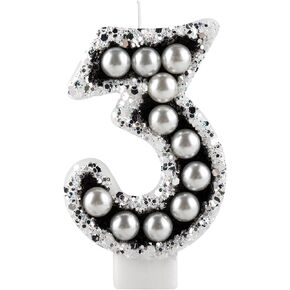 شموع عيد ميلاد اللؤلؤة السوداء، شمعة رقم 21، شموع عيد ميلاد سعيد للكعك، تزيين كعكة عيد الميلاد الحادي والعشرين للنساء وحفلات أعياد الميلاد وحفلات الزفاف والاحتفال بالذكرى السنوية لكعكة القبعات العالية in Kuwait