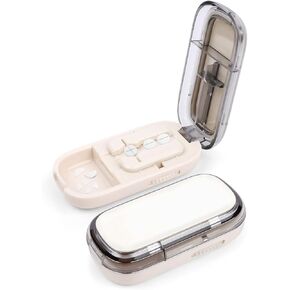 Portable Pill Cutter Splitter, 1/2 1/4 Pill Cutter Splitter for Small and Tiny Pills with Storage Box (White) in Kuwait