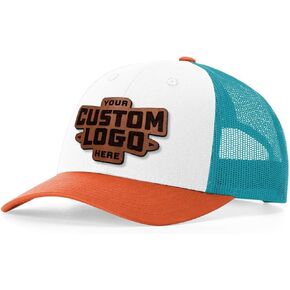 Custom Trucker Leather Patch Hat Laser Engraved R115 in Kuwait