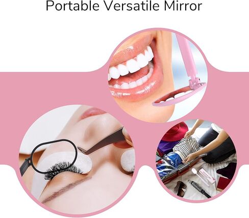 Lash Mirror for Eyelash Extensions, Detachable Stainless Steel Large Eyelash Mirror, Pink in Saudi Arabia