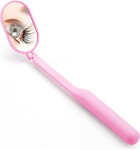 Lash Mirror for Eyelash Extensions, Detachable Stainless Steel Large Eyelash Mirror, Pink in Saudi Arabia