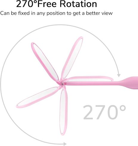 Lash Mirror for Eyelash Extensions, Detachable Stainless Steel Large Eyelash Mirror, Pink in Saudi Arabia
