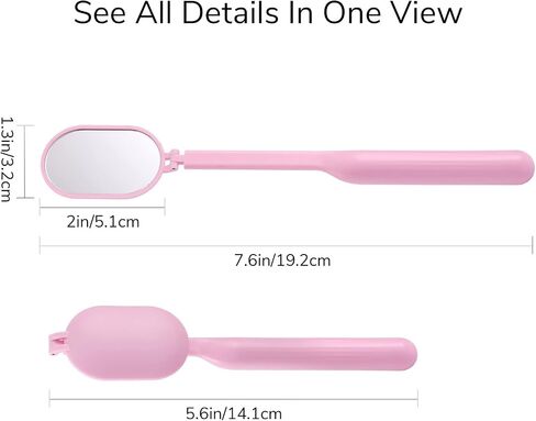 Lash Mirror for Eyelash Extensions, Detachable Stainless Steel Large Eyelash Mirror, Pink in Saudi Arabia