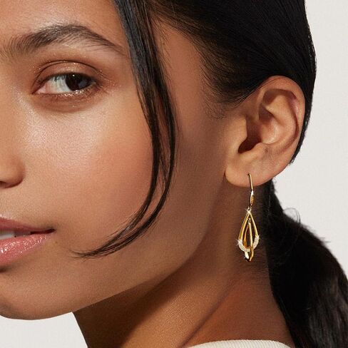 Gold Earrings for Women, Silver Earrings, Trendy Dangle Stud Jewelry for Women, 14K Gold-Plated and Silver Dainty Jewelry Cute Teardrop Dangling Gift in Saudi Arabia