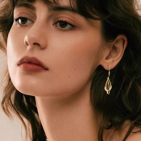 Gold Earrings for Women, Silver Earrings, Trendy Dangle Stud Jewelry for Women, 14K Gold-Plated and Silver Dainty Jewelry Cute Teardrop Dangling Gift in Saudi Arabia