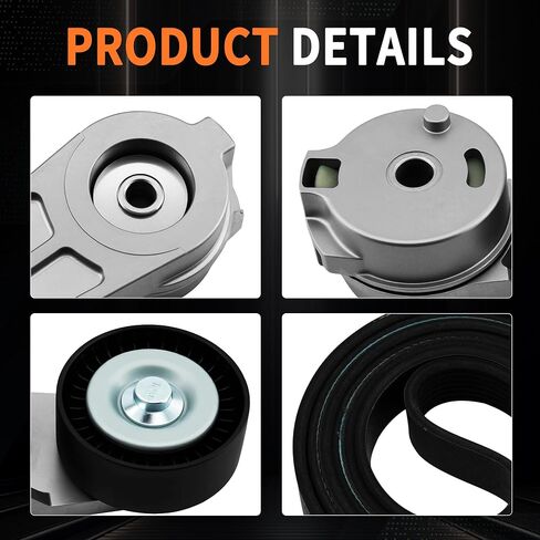 Serpentine Belt Drive Kit with Tensioner & Idler Pulley Compatible with Ram 1500 2013-2022, 1500 Classic 2019-2022, Fit for 5.7L V8 Engine (OHV) in Saudi Arabia