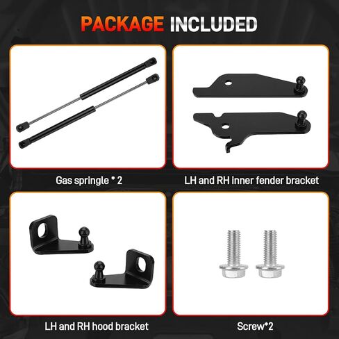 21-27022-02 نظام Quick Hood Lift Plus متوافق مع Toyota Tacoma 2024 2025+ و4Runner 2025+، دعامات غطاء محرك السيارة لملحقات Toyota Tacoma/4Runner، دعم رفع غطاء المحرك لا يتطلب الحفر in Saudi Arabia