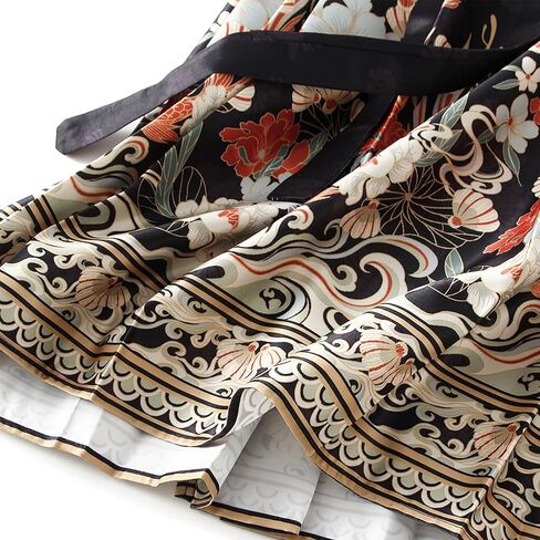 Women's Horse Face Skirt Flower Print Pleated Tie Up A-Line Long Skirt Chinese Style Ming Dynasty Hanfu Midi Skirt in Kuwait