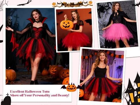 Womens Tutu Skirt Layered Tulle Dance Tutu Elastic Ballet Skirt Short Vintage Puffy Tutu in Saudi Arabia