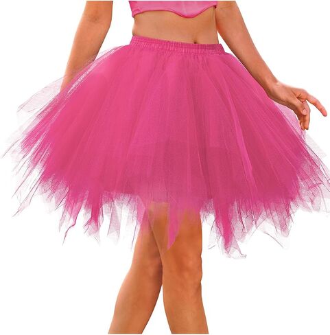 Womens Tutu Skirt Layered Tulle Dance Tutu Elastic Ballet Skirt Short Vintage Puffy Tutu in Saudi Arabia