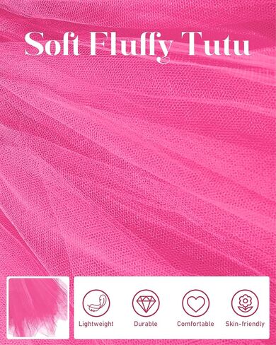 Womens Tutu Skirt Layered Tulle Dance Tutu Elastic Ballet Skirt Short Vintage Puffy Tutu in Saudi Arabia