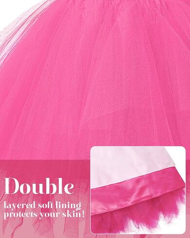 Womens Tutu Skirt Layered Tulle Dance Tutu Elastic Ballet Skirt Short Vintage Puffy Tutu in Saudi Arabia