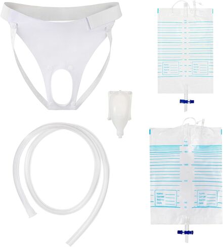 ITODA Wearable Silicone Urine Collector Incontinence Pants Drainage Reusable Travel Incontinence Bags Urine Holder with Elastic Waistband for Bedridden Elderly Men or Women in Kuwait