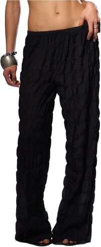 Floerns Women's Y2k Low Rise Wide Leg Pants Elastic Waist Casual Loose Baggy Trousers in Saudi Arabia