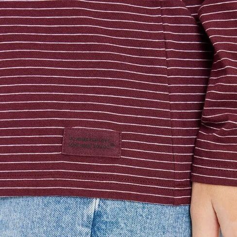Life is Good Women's Dog Walking Long Sleeve Striped Crusher-LITE Hooded Tee, Deep Burgundy in Saudi Arabia