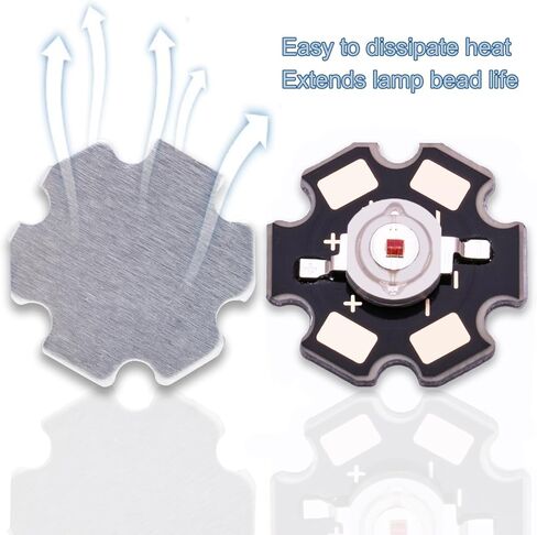 3W White LED Chip,5PCS High Power SMD COB Light Emitting Diode with Aluminum Plate 20mm Star PCB Base Heat Sink Repair Lamps Bulbs Floodlight DIY Lighting (700mA,3.2-3.6V,140deg,6000-7000K) in Kuwait