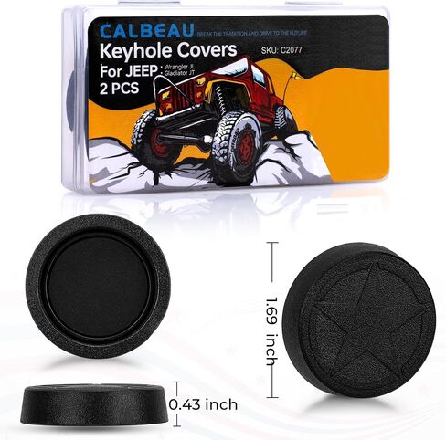 Keyhole Covers for 2018-2024 Jeep Wrangler JL and Gladiator JT Front Door, Magnetic Keyhole Protection Accessories for Door Lock Covers in Saudi Arabia