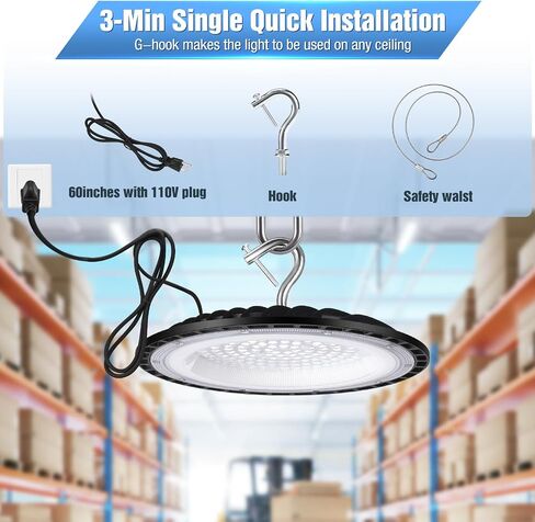 2 Pack 600W UFO Led High Bay Light Fixture,120v,5000K Daylight Commercial Shop Bay Lighting,92000LM,[2750W MH/HPS Equiv.] US Plug Area Lighting for Warehouse/Barn/Gym/Factory/Workshop/Garage in Saudi Arabia