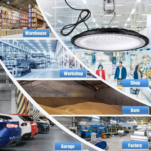 2 Pack 600W UFO Led High Bay Light Fixture,120v,5000K Daylight Commercial Shop Bay Lighting,92000LM,[2750W MH/HPS Equiv.] US Plug Area Lighting for Warehouse/Barn/Gym/Factory/Workshop/Garage in Saudi Arabia