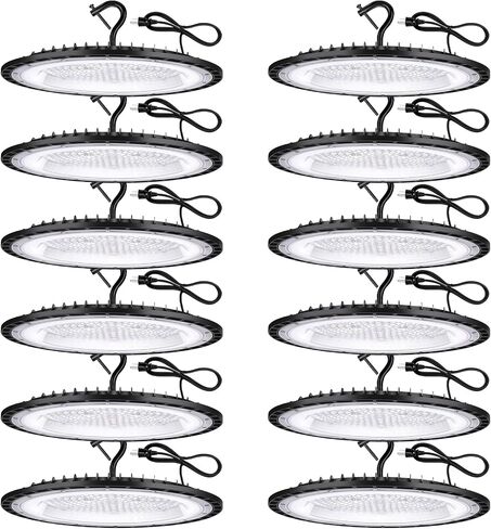 2 Pack 600W UFO Led High Bay Light Fixture,120v,5000K Daylight Commercial Shop Bay Lighting,92000LM,[2750W MH/HPS Equiv.] US Plug Area Lighting for Warehouse/Barn/Gym/Factory/Workshop/Garage in Saudi Arabia