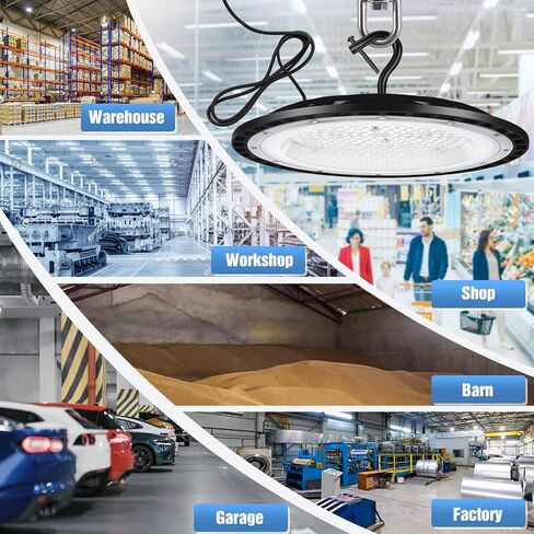 2 Pack 600W UFO Led High Bay Light Fixture,120v,5000K Daylight Commercial Shop Bay Lighting,92000LM,[2750W MH/HPS Equiv.] US Plug Area Lighting for Warehouse/Barn/Gym/Factory/Workshop/Garage in Saudi Arabia