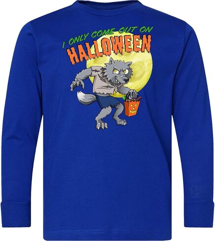 inktastic I Only Come Out on Halloween- Trick or Treat Youth Long Sleeve T-Shirt in Saudi Arabia
