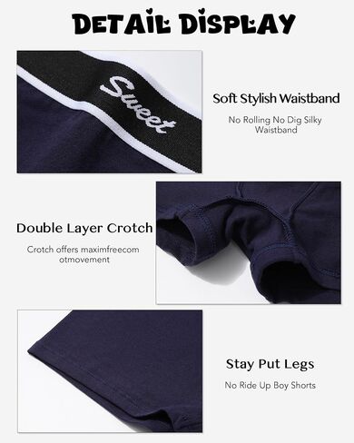 LEVAO Cotton Boy Shorts Underwear for Women High-waisted Full Coverage Boxer Briefs Panties 5 Pack S-XXL in Saudi Arabia