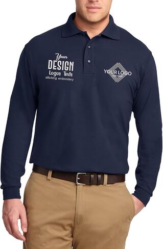 INK STITCH Men K500ls Custom Add Your Logo Texts Embroidery Silk Touch Long Sleeve Polo Shirts in Saudi Arabia