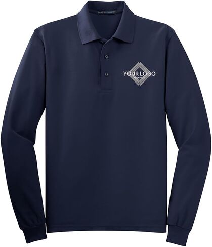 INK STITCH Men K500ls Custom Add Your Logo Texts Embroidery Silk Touch Long Sleeve Polo Shirts in Saudi Arabia
