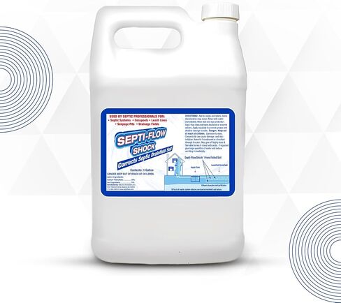 Septi-Flow Shock Septic Drainfield Repair Solution, Clears Leach Fields, Dissolves Hardened Deadpan Soil, Complete Treatment, One Gallon - 128 Fl Oz (Pack of 1) - Drain Field Treatment by Septi-Flow in Saudi Arabia