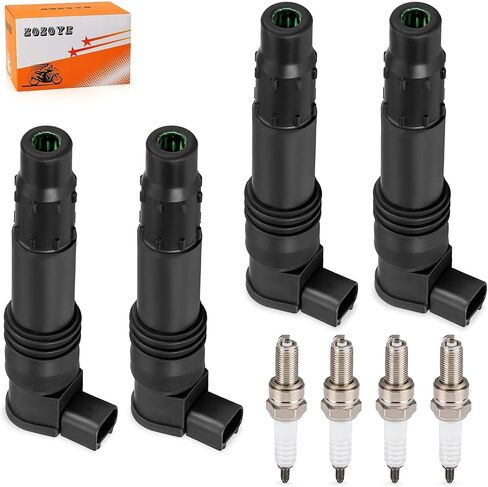 4pcs Ignition Coils & Iridium Spark Plugs For Suzuki GSX-R600 GSX-R750 GSX-R1000 GSX650F GSF1250 Burgman AN650 Boulevard C109R M109R 2000-2019 33410-24F00 33410-35F00 in Saudi Arabia