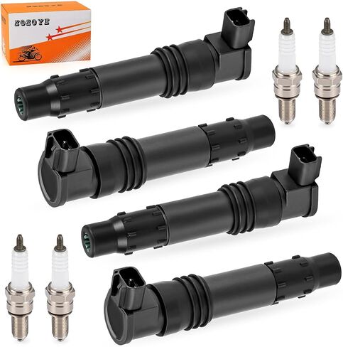 4pcs Ignition Coils & Iridium Spark Plugs For Suzuki GSX-R600 GSX-R750 GSX-R1000 GSX650F GSF1250 Burgman AN650 Boulevard C109R M109R 2000-2019 33410-24F00 33410-35F00 in Saudi Arabia