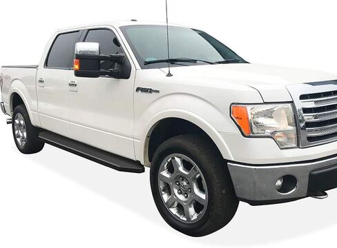 APS 6-inch (Black Stainless Steel Powder Coated Flat Style) Running Boards Nerf Bars Side Steps Compatible with Ford F150 2009-2014 SuperCrew Cab (Drilling Required) in Saudi Arabia